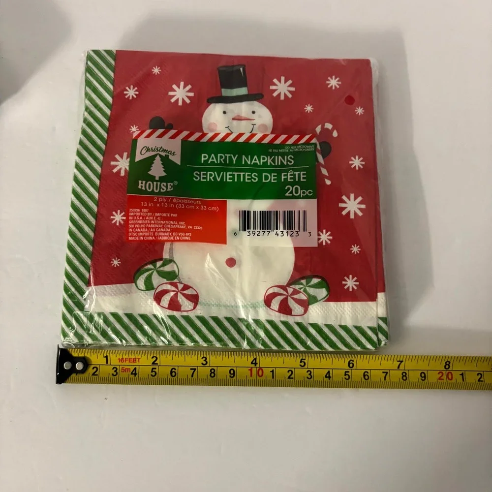 Christmas Snowman Paper Napkins Set 40ct Winter Holiday Table Decor New